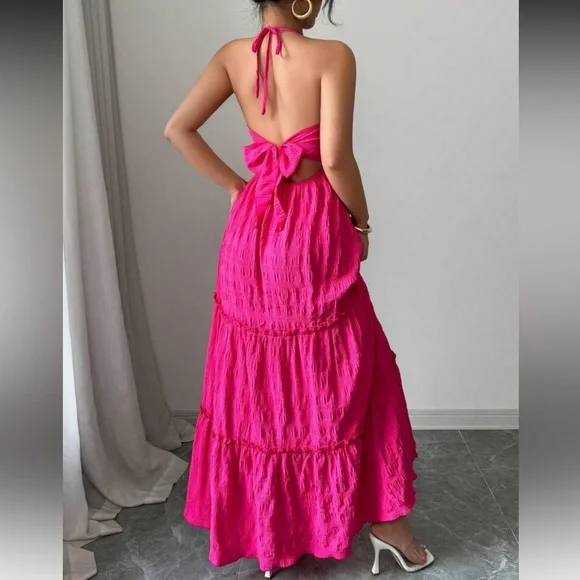 SHEIN Strapless Pink Maxi Dress - Picture 2 of 4